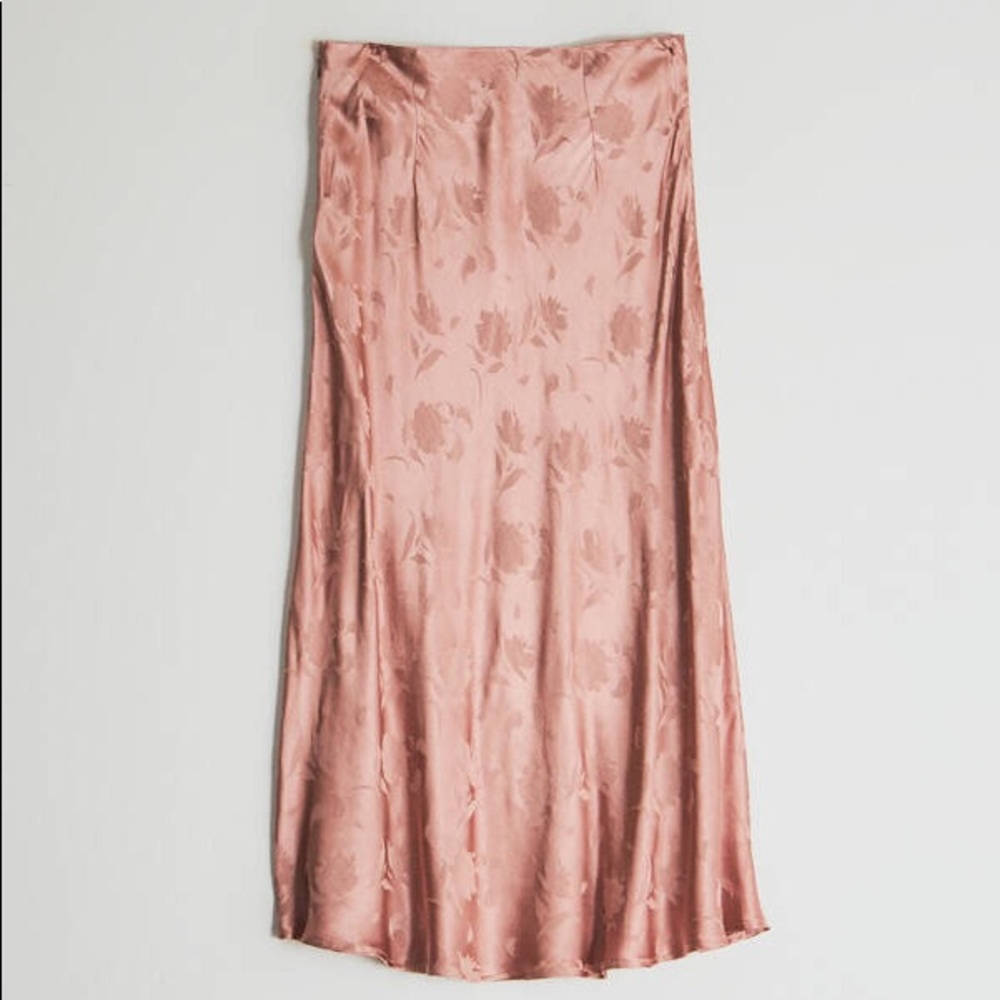 Farrow Margot Jacquard Bias Cut Slip Skirt Midi - Picture 3 of 6